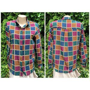 ALFRED DUNNER Button Down Colorful Shirt